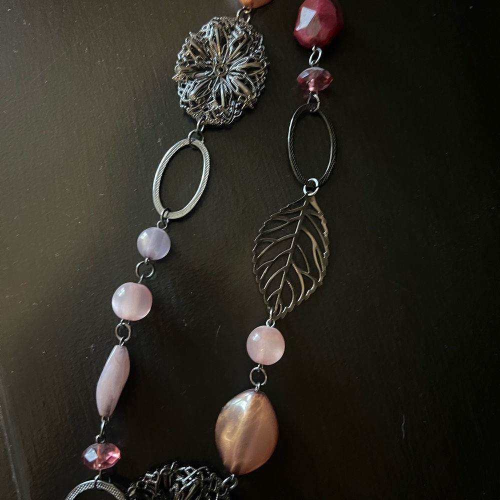 Elegant Pink and Silver Women's Necklace